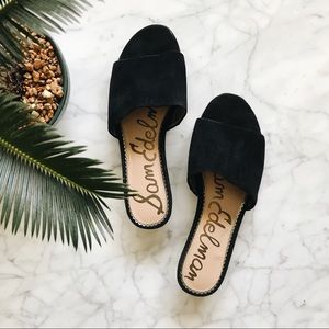 Sam Edelman Liliana Black Suede Slide Sandals - 9M